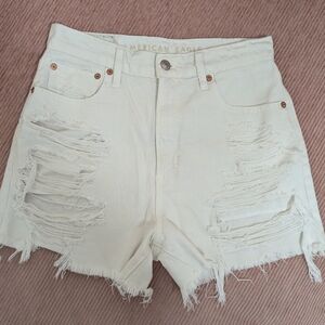 American Eagle Outfitters Women's Ripped White Jean Shorts